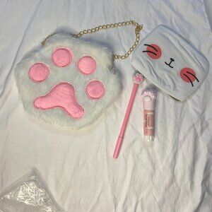 bag and mask and stationery cat set
